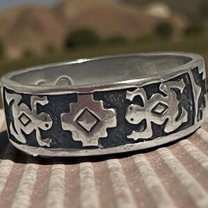 Shubes Dakota West Sterling Silver Navajo Size 9 Band Ring Vintage 5 Grams